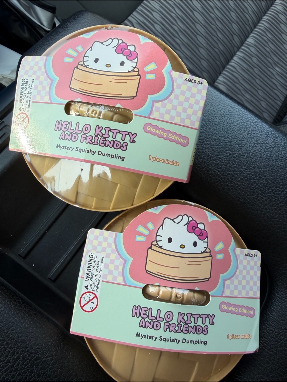 2 Hello Kitty Mystery Squishy Dumplings - Glowing Edition